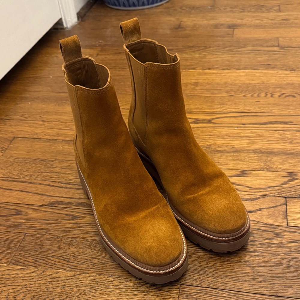Tory Burch Suede Chelsea Lug Sole Ankle Boot